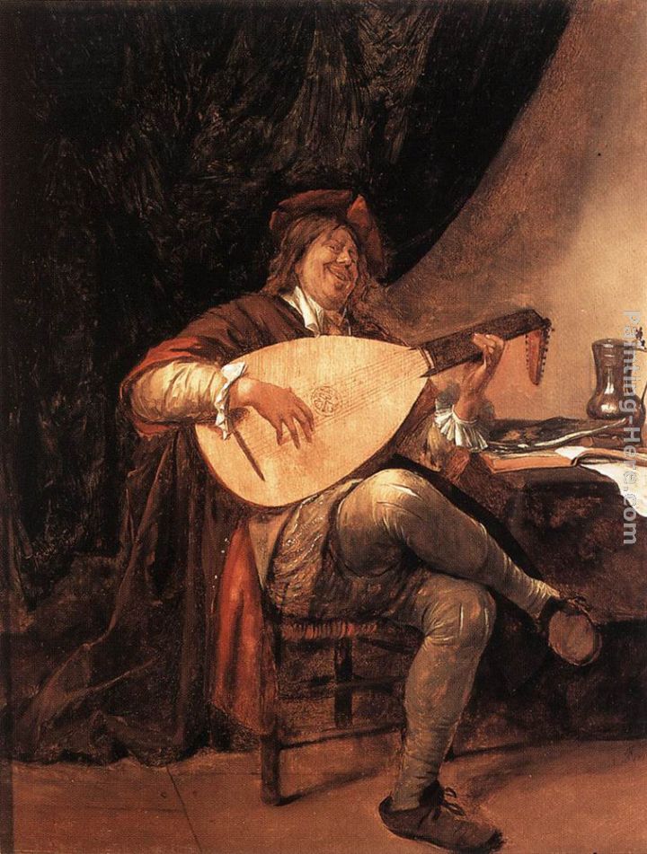 Self-Portrait as a Lutenist painting - Jan Steen Self-Portrait as a Lutenist art painting